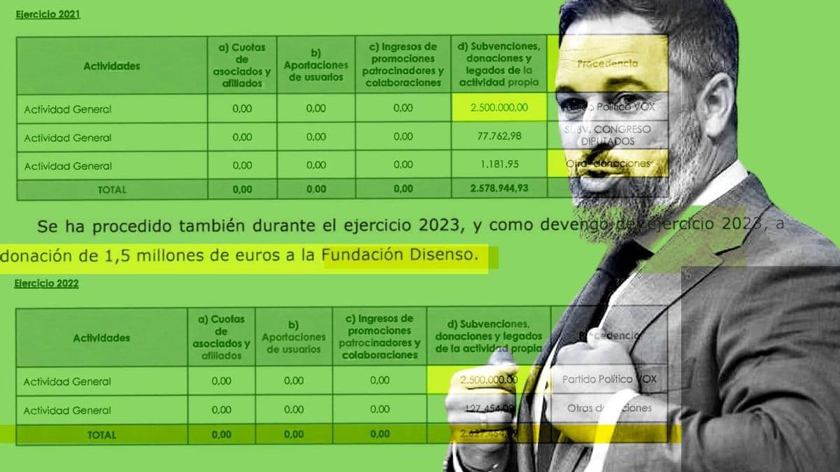 Vox: la fundación Disenso declara 630.000 euros en pagos a profesionales independientes